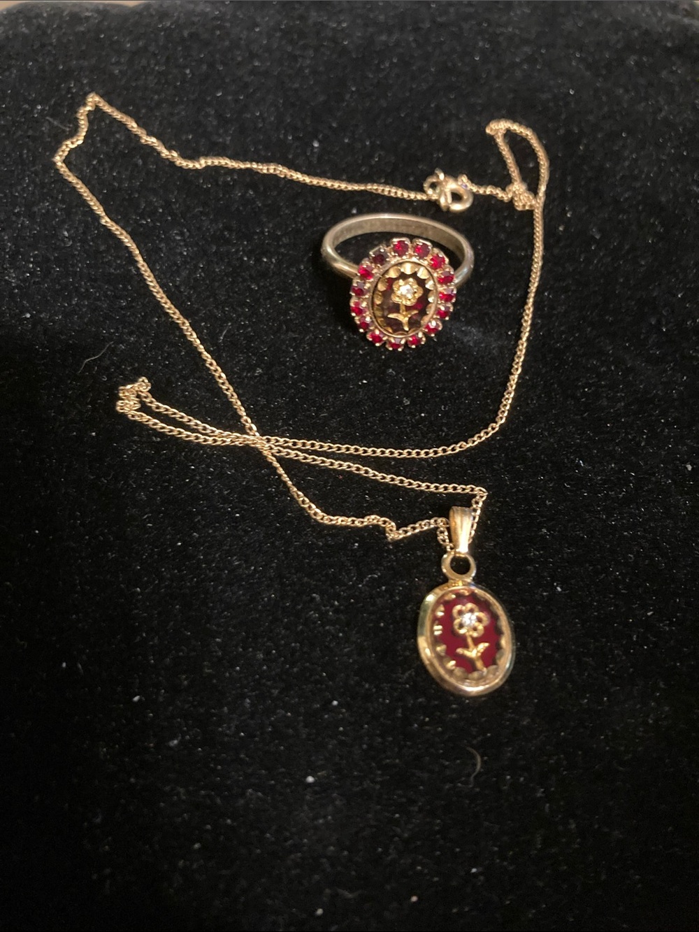 Childs vintage ring and pendant bundle